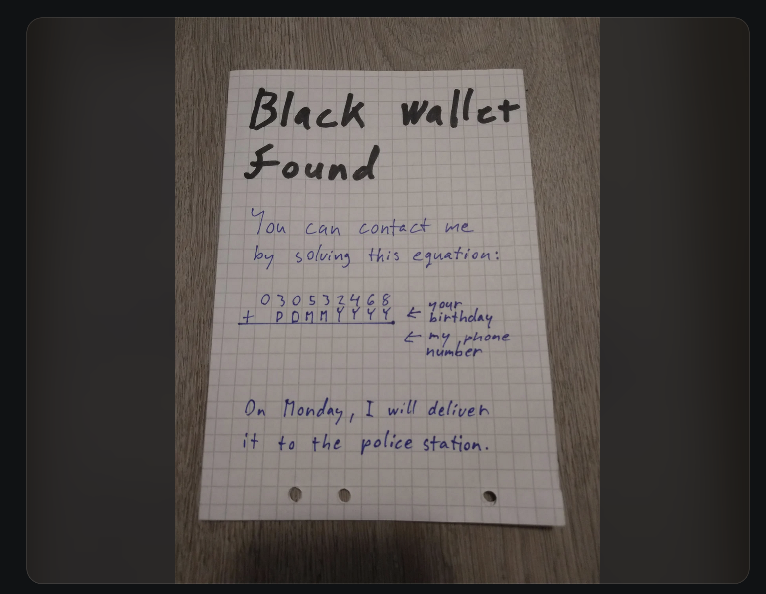 Lost Wallet? Hope You’re Good at Math, Buddy.